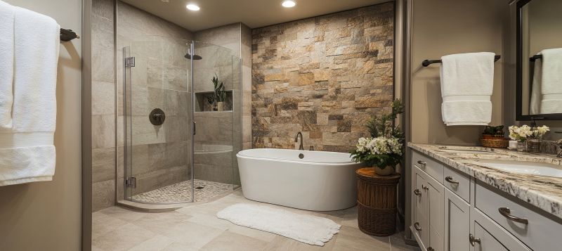 Spa-Style Bathtub and Natural Stone Accents
